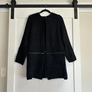CUPIO Long Black Adjustable Zipper‎ Cardigan Size Medium